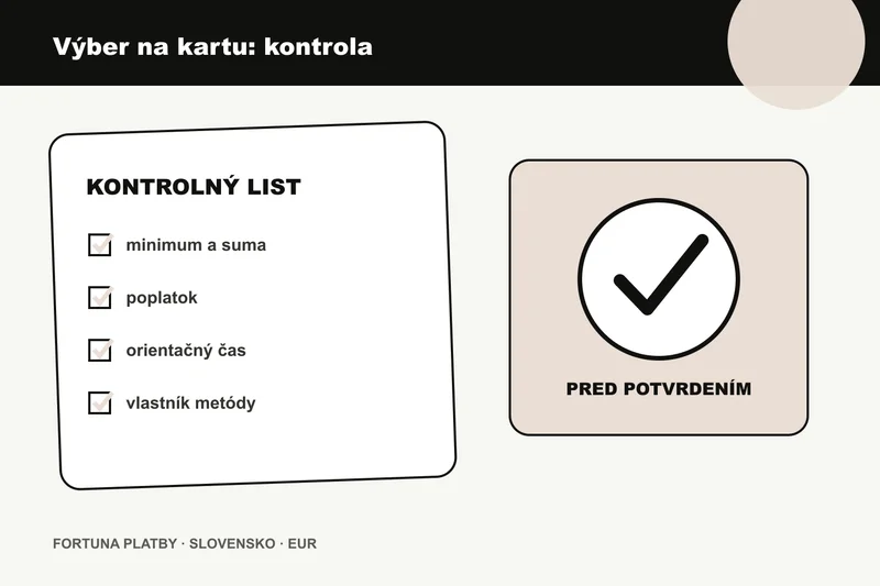 Fortuna vyber na kartu: kontrolu limitu, poplatku a času