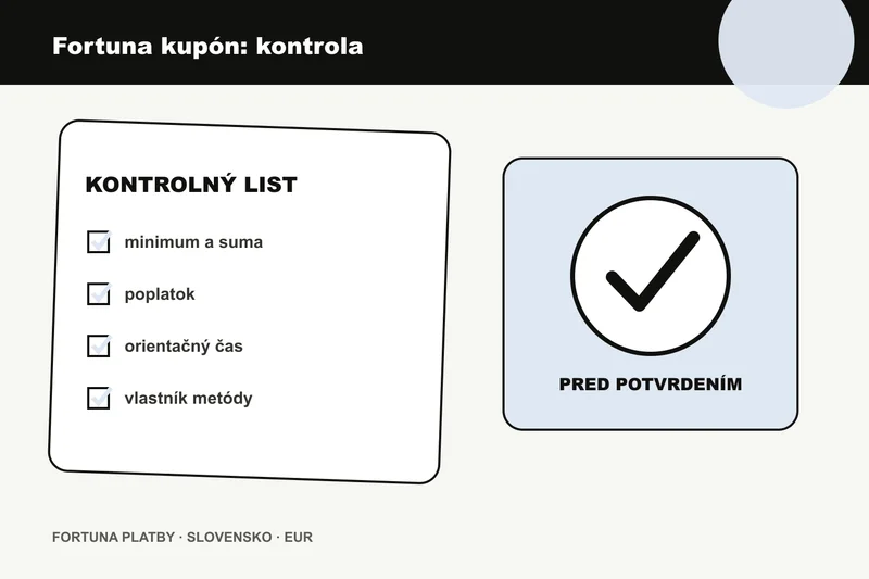Fortuna kupon vklad: kontrolu limitu, poplatku a času